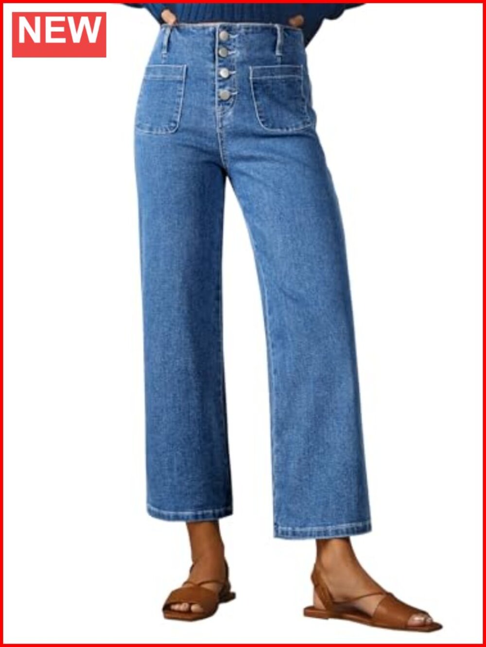 High Waisted Wide Leg Jeans Baggy Denim Casual Style